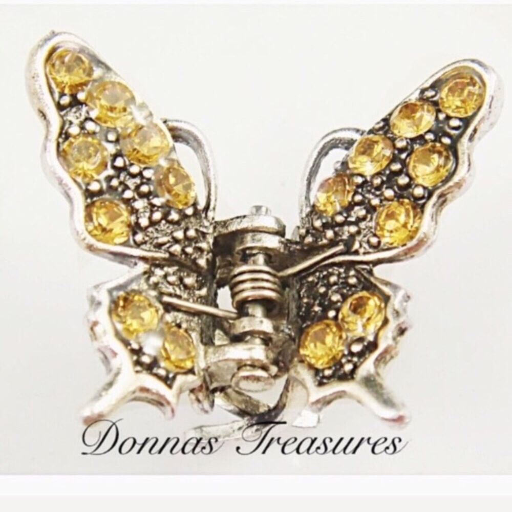 🍀Bronze & Crystal Butterfly Hair Clip